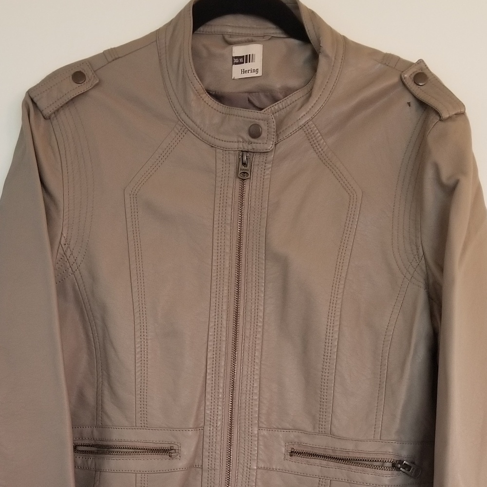 Synthetic Leather Bomber Jacket
